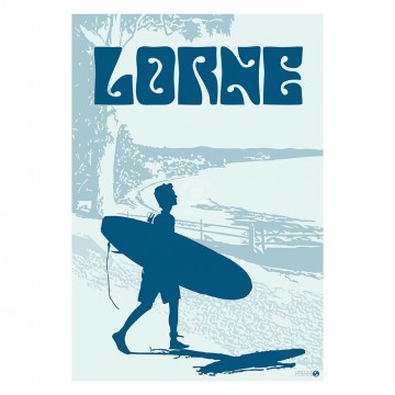 Retro Print | Surf Lorne Beach